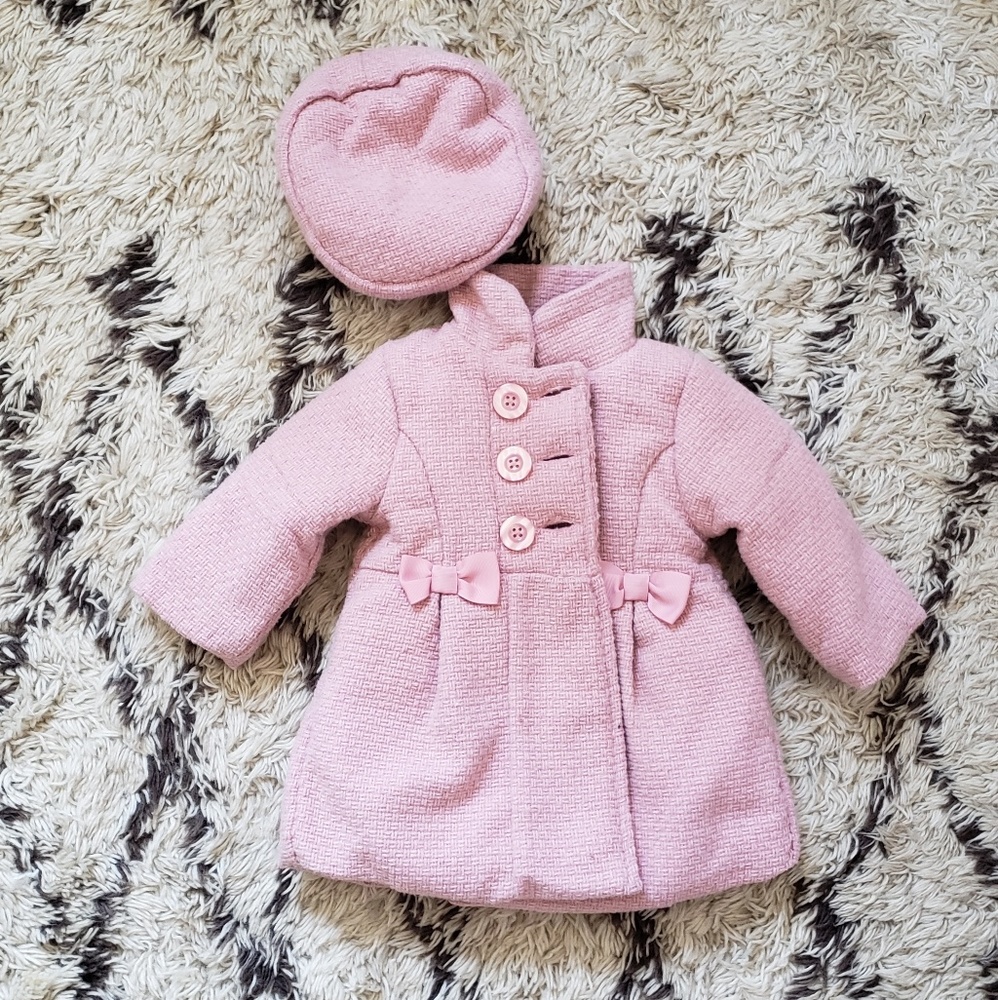 Pink Baby Coat and Hat 18 Months
